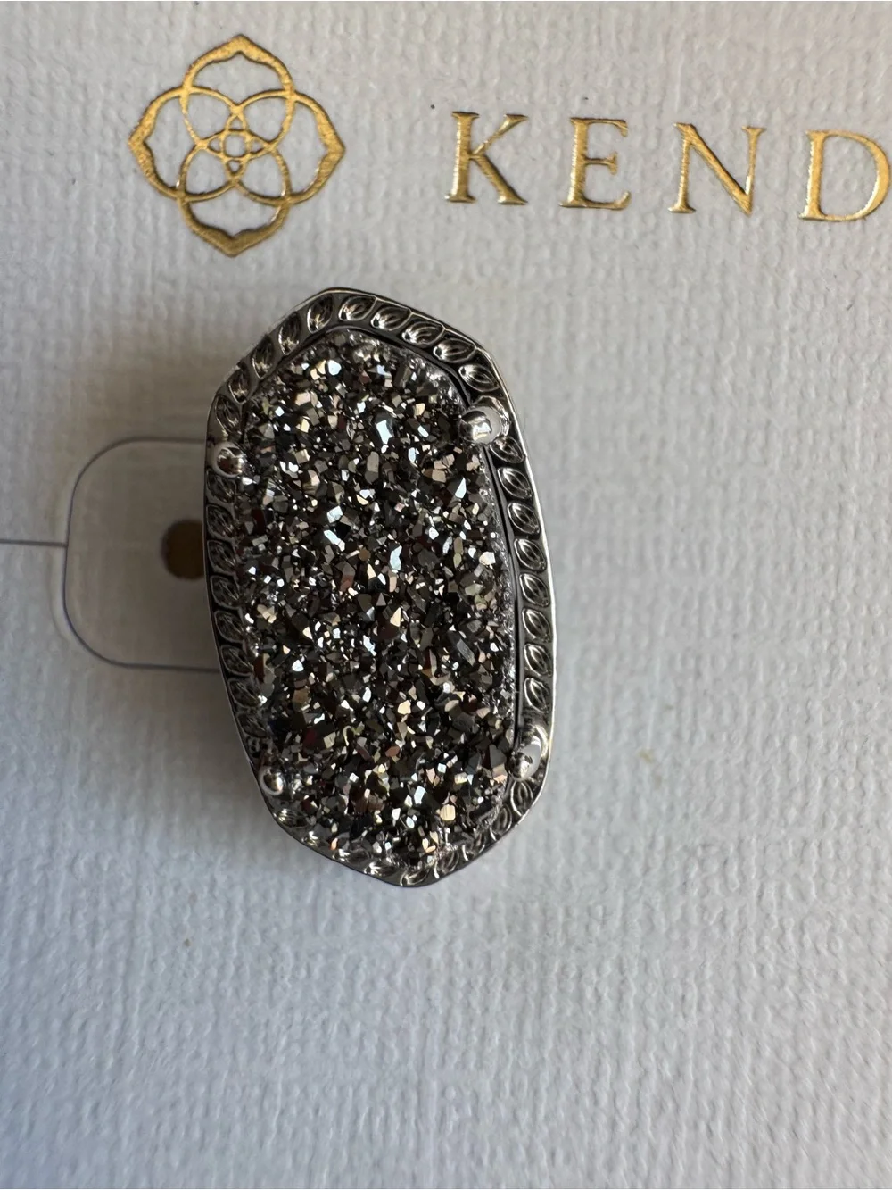 Kendra Scott Ellie Silver & Silver Drusy Stud Earrings